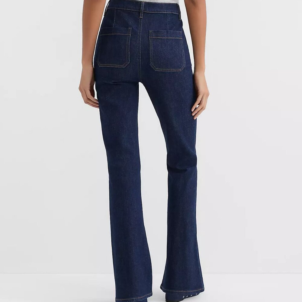 Ann Taylor Loft Curvy High Rise Slim Flare Jeans - Classic Wash - Size 10 - Picture 3 of 3